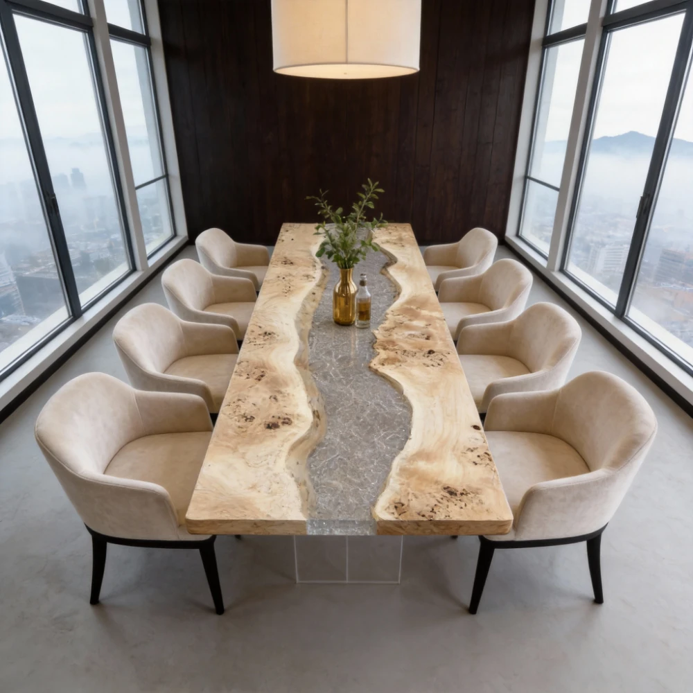 Poplar Wood with Ice-Crack Epoxy Inlay - Image 4