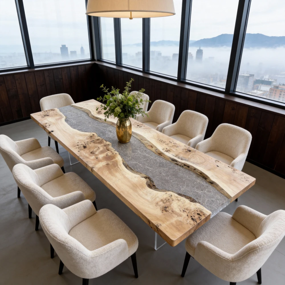 Poplar Wood with Ice-Crack Epoxy Inlay - Image 2