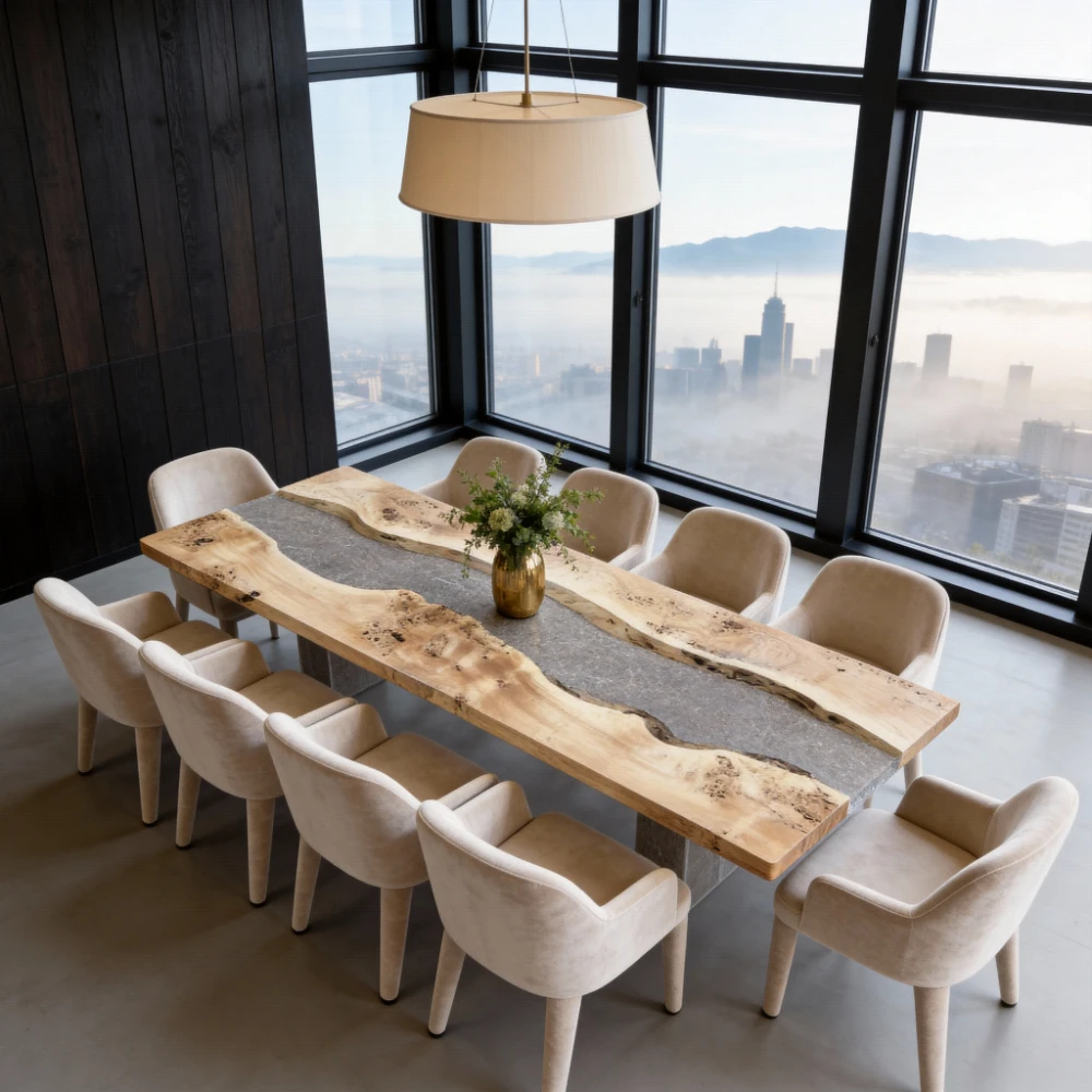 Poplar Wood with Ice-Crack Epoxy Inlay - Image 3