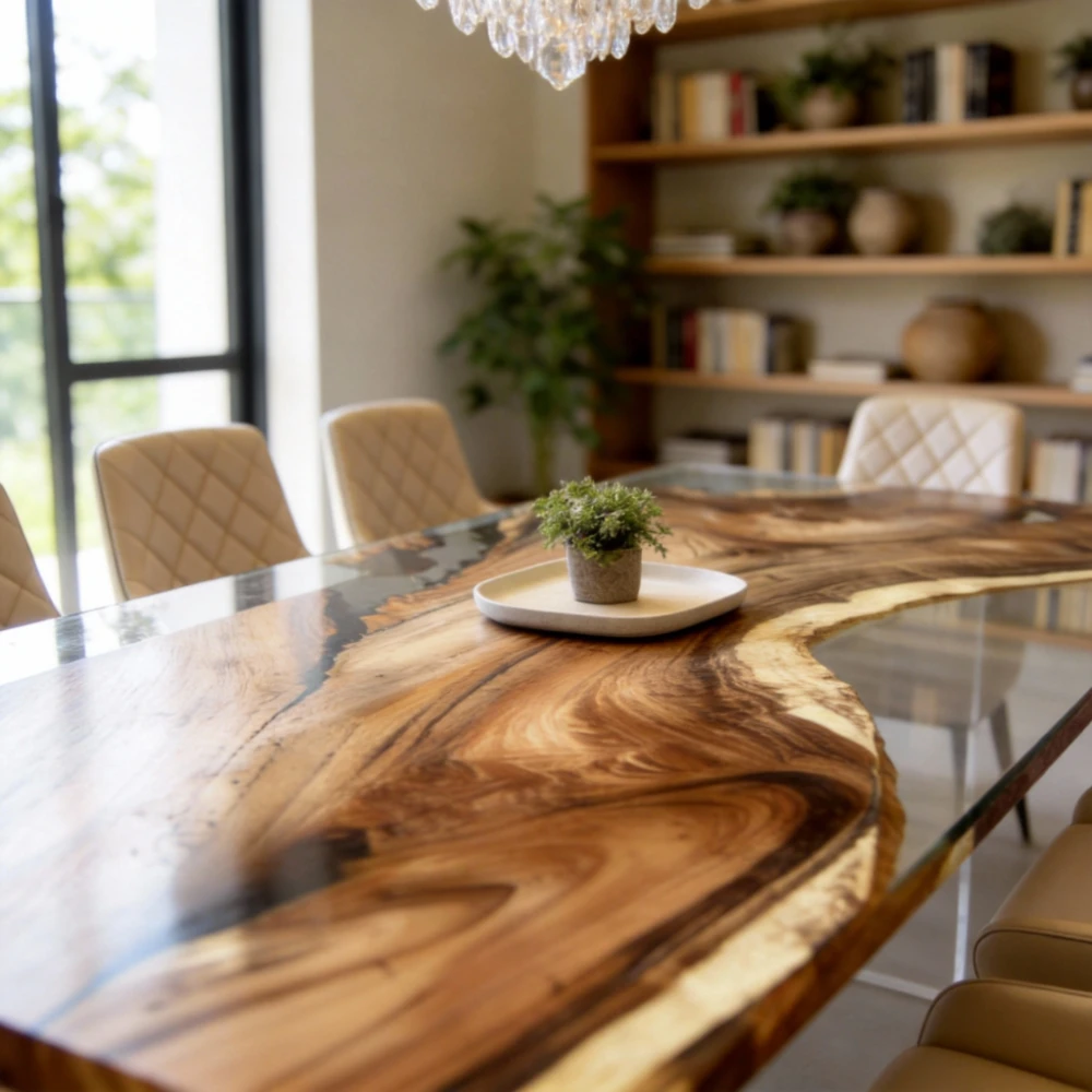 Walnut Epoxy Resin Table - Image 3