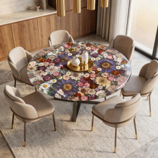Fresh Flower Epoxy Resin Table