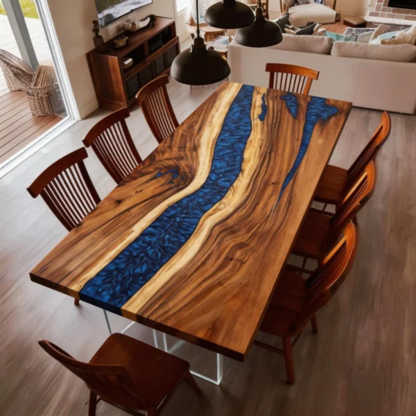 Customized walnut wood blue swirl powder pattern-HTM-10