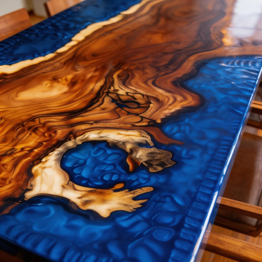 Customized walnut wood blue whirlpool pattern single board-HTM-9 - Image 5